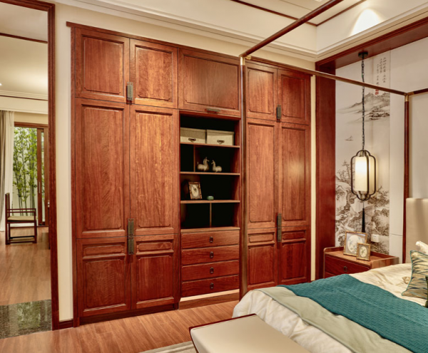 Lemari pakaian dengan desain klasik dan warna-warna yang elegan